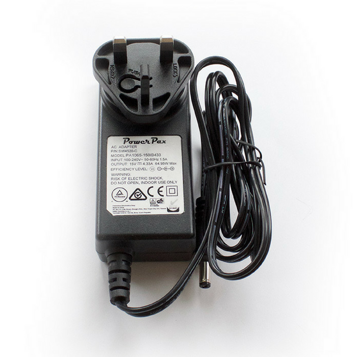 15V 4.33A Power Supply with International AC Plugs